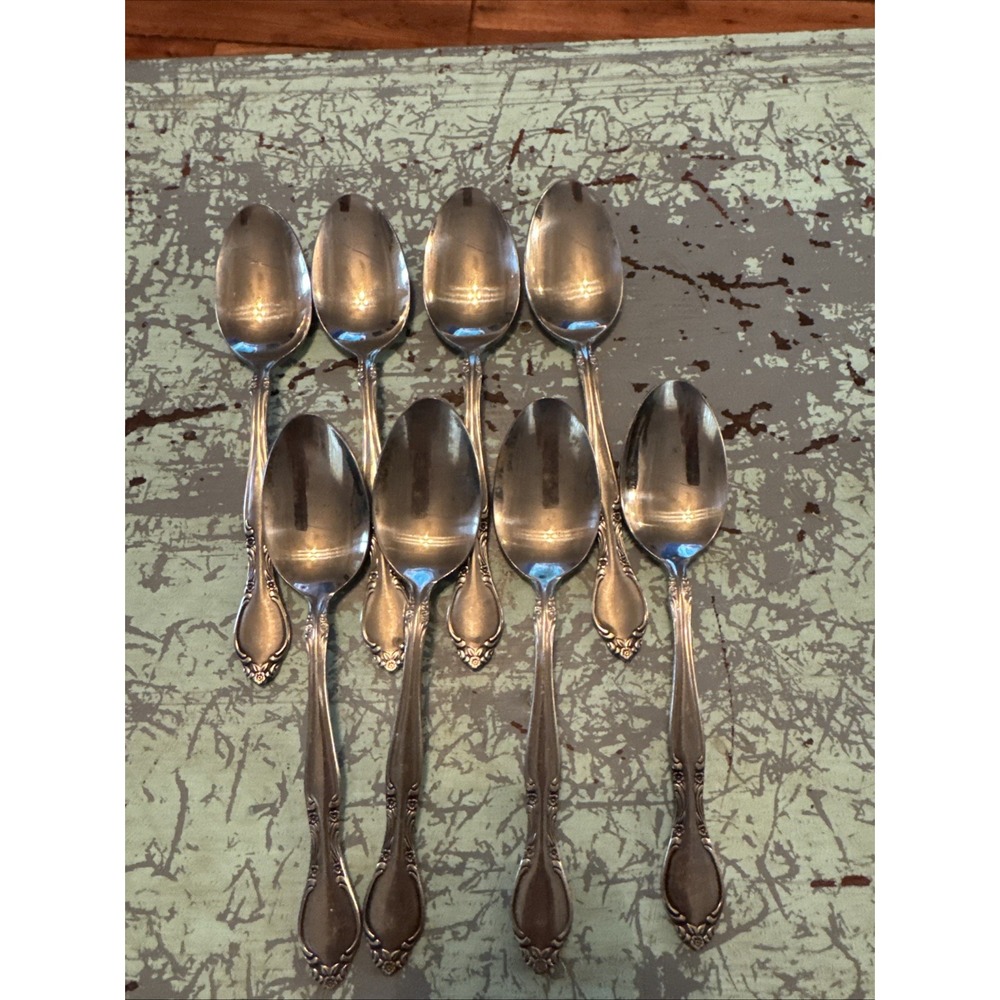 Imperial Stainless Silver‎ Flatware Korea Set of 8 Soup Spoons